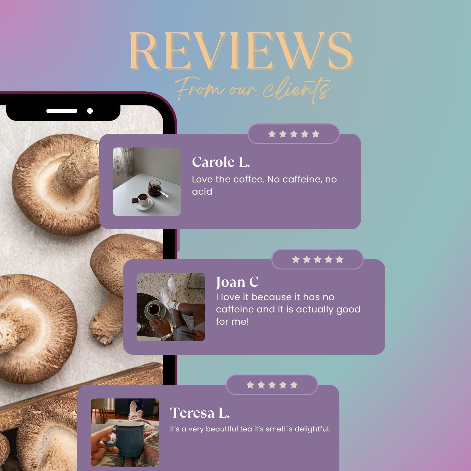Chaga Ashwagandha Butterscotch Cream Mushroom Herbal Tea