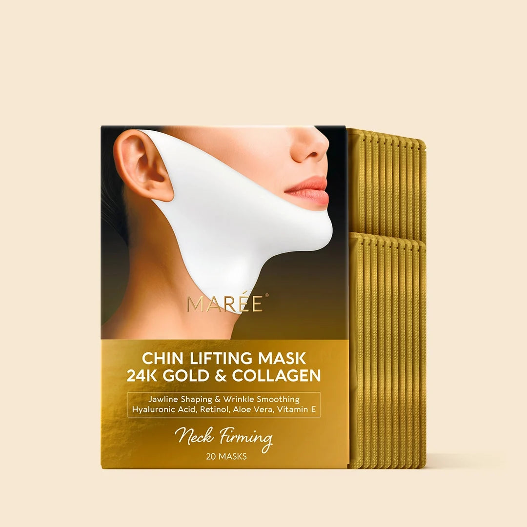 24K Gold V-Line Lifting Mask – Collagen Jawline & Neck Firming Mask (20 PCS)