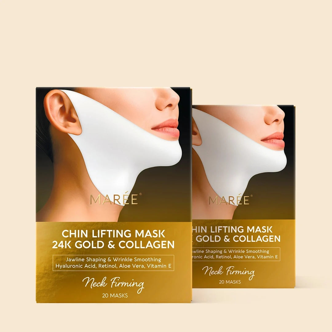 24K Gold V-Line Lifting Mask – Collagen Jawline & Neck Firming Mask (20 PCS)