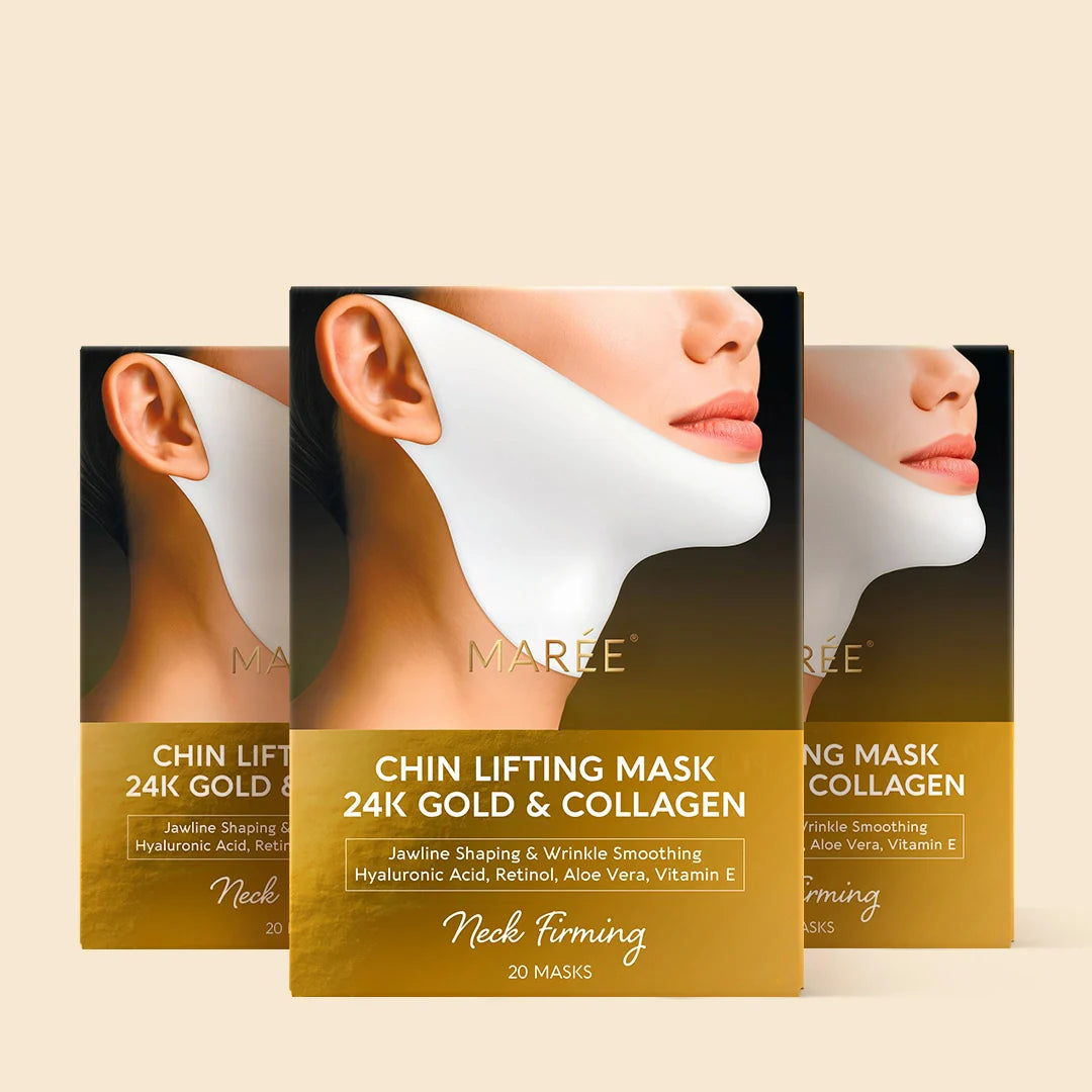 24K Gold V-Line Lifting Mask – Collagen Jawline & Neck Firming Mask (20 PCS)
