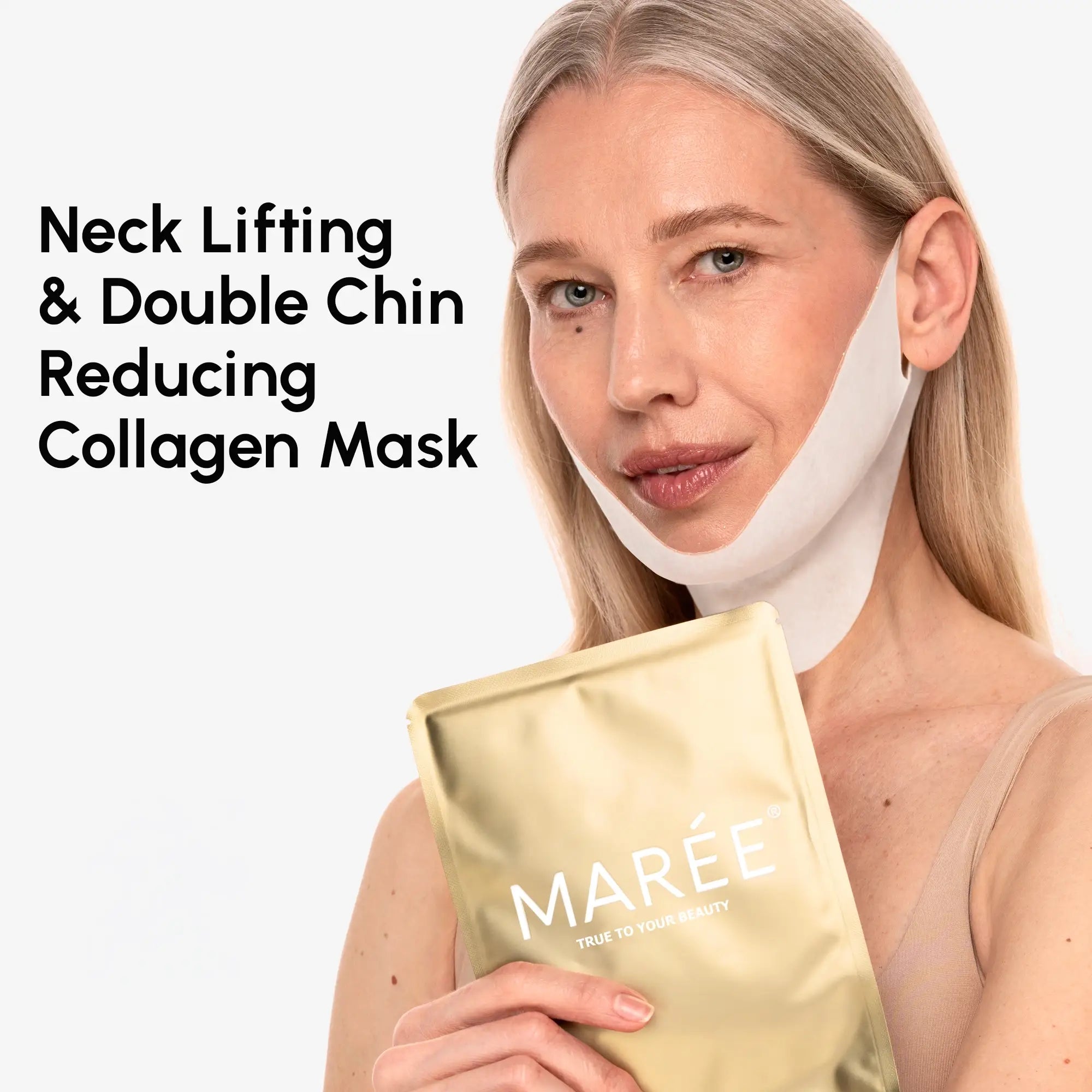 24K Gold V-Line Lifting Mask – Collagen Jawline & Neck Firming Mask (20 PCS)