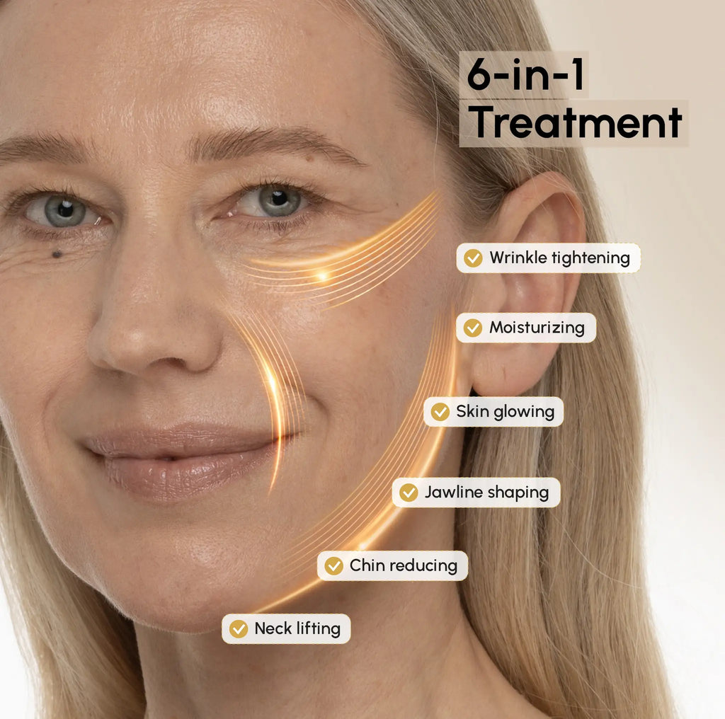 24K Gold V-Line Lifting Mask – Collagen Jawline & Neck Firming Mask (20 PCS)