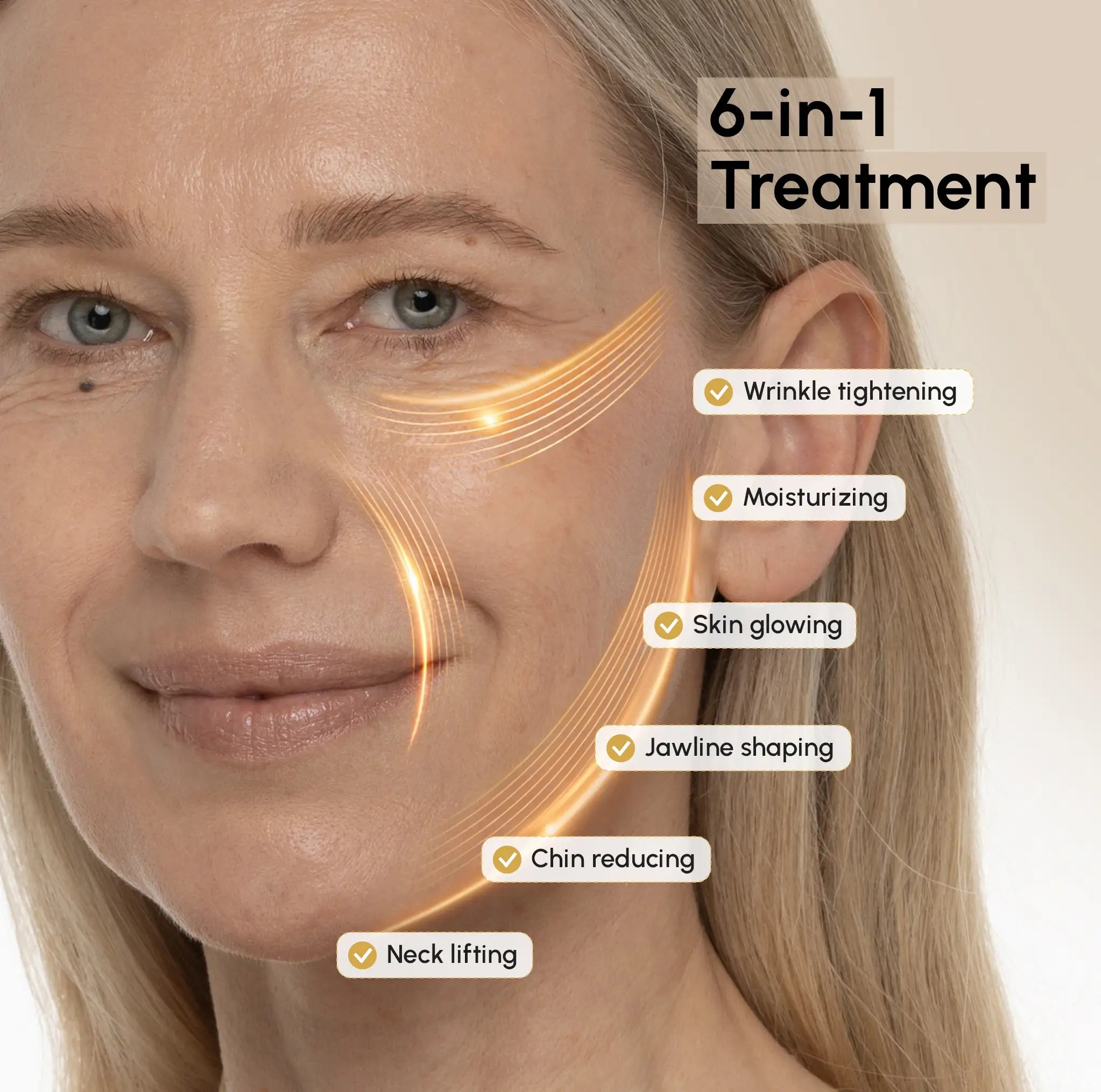 24K Gold V-Line Lifting Mask – Collagen Jawline & Neck Firming Mask (20 PCS)
