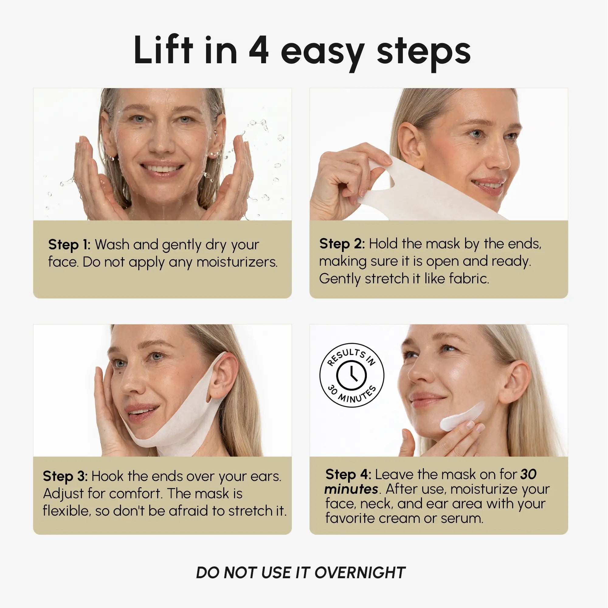 24K Gold V-Line Lifting Mask – Collagen Jawline & Neck Firming Mask (20 PCS)