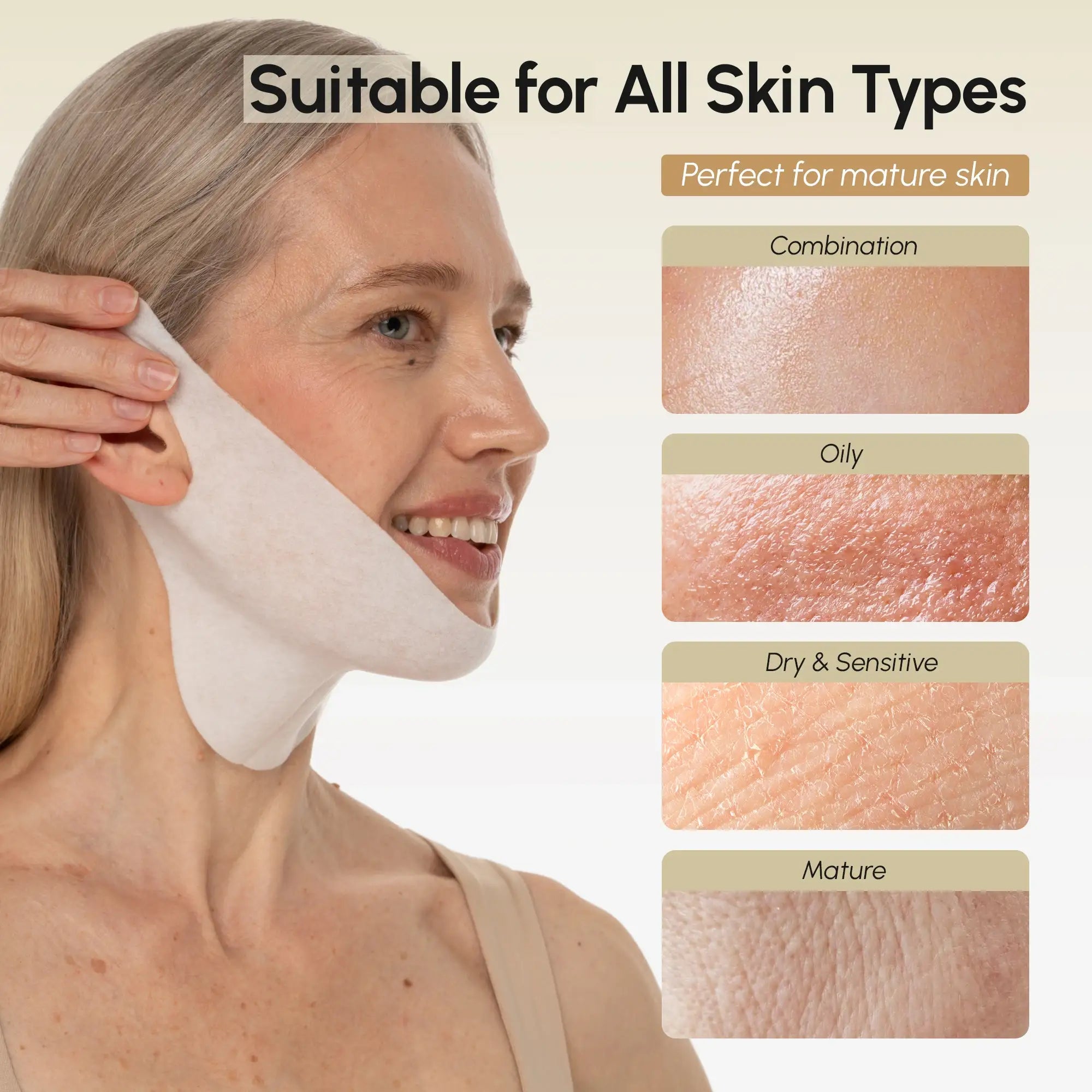 24K Gold V-Line Lifting Mask – Collagen Jawline & Neck Firming Mask (20 PCS)
